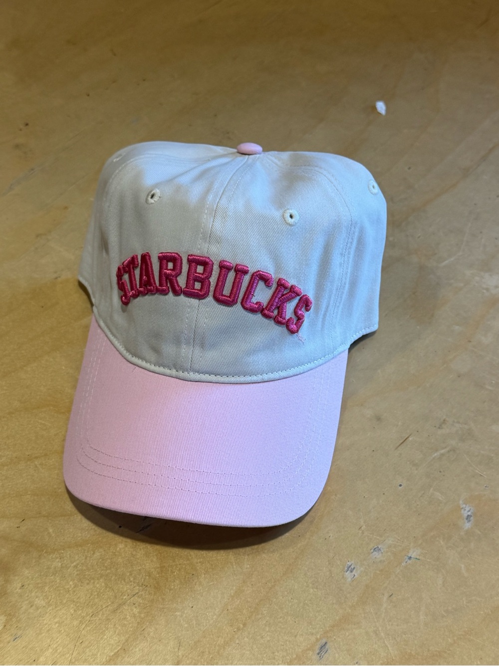 Starbucks Pink and Cream Embroidered Logo Baseball Hat